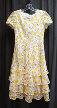 Load image into Gallery viewer, Vintage - Weilsiman - Lemon Print Lace, Tiered Ruffle Dress - Size M
