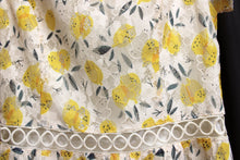 Load image into Gallery viewer, Vintage - Weilsiman - Lemon Print Lace, Tiered Ruffle Dress - Size M