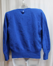Load image into Gallery viewer, Vintage - Hand Beaded w/ Silver Beads, Blue Wool  Pullover Sweater  Size S/M (Approx_See Notes)