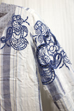 Load image into Gallery viewer, Chico&#39;s - 3/4th Sleeve Lightweight Striped &amp; Embroidered Tunic Top - Size 0P (Small/4)
