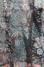 Load image into Gallery viewer, French Laundry - Lightweight Blue Burnout Lace, Button Front Shirt - Size M