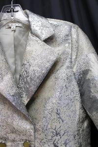 CAbi- Ivory & Silver Metallic Blazer Jacket - Size 0