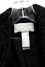 Load image into Gallery viewer, Liz Claiborne Collection - Black Textured Velvet Open Front Sweater Coat Jacket - Size 14