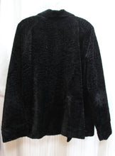Load image into Gallery viewer, Liz Claiborne Collection - Black Textured Velvet Open Front Sweater Coat Jacket - Size 14