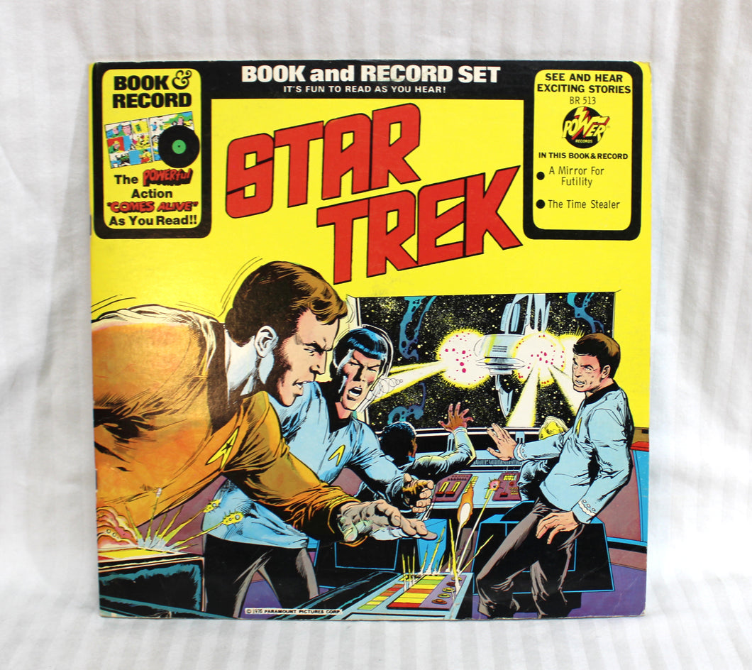 Vintage 1976 - Star Trek- A Mirror for Futility, The Time Stealer-  Book & Record - Paramount/Power Records - LP/Record