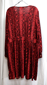 Michael, Michael Kors - Red & Black Snakeskin Print Jersey Midi Dress - Size 2X (w/ TAGS)