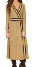 Load image into Gallery viewer, Michael, Michael Kors - Marigold, White &amp; Black, Geometric Print, Faux Wrap Midi Dress - Size XS Petite (w/ TAGS)