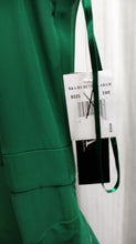 Load image into Gallery viewer, B&amp;A, Betsy &amp; Adam - Emerald Green, Sleeveless Pleated Bodice, Side Ruffle, Sheer Over Short Lining, Special Occasion Maxi Dress - Size 14 (w/ Tags)