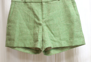 Banana Republic - Linen Blend Green & Natural Check Short's - Size 2 PETITE