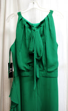Load image into Gallery viewer, B&amp;A, Betsy &amp; Adam - Emerald Green, Sleeveless Pleated Bodice, Side Ruffle, Sheer Over Short Lining, Special Occasion Maxi Dress - Size 14 (w/ Tags)