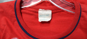 Vintage (Single Stitch)- India Ink Paintworks - Americana Applique PRINT T-Shirt w/ Button Embellishments - Size L
