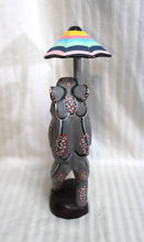 Load image into Gallery viewer, Handmade Folk Art Frog w/ Umbrella 12.75&quot; h
