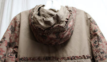 Load image into Gallery viewer, Datura Paris - Alice &amp; Wonderland Print, Frill Ruffle Coat w/ Front Pockets &amp; Hood - See Measurements 17&quot; Shoulders