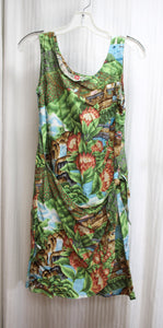 Hilo Hatti - Unique Feed Store/Horses, Tropical Print Wrap Skirt Dress - Size S