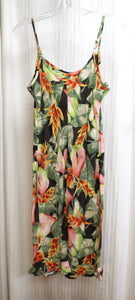 Vintage Kaua'iana - Adjustable Spaghetti Strap Short Tropical Dress w/ Ruffle Hem - Size XS