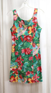 Vintage Hilo Hattie -  Tropical Floral & Fish Print Mini Dress - Size 3 (juniors)