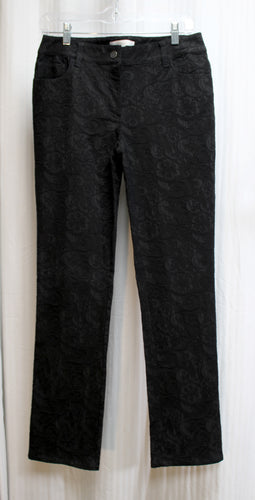 Chico's - Black Lace Texture Jeans - Size 0 (Chico's Sizing = S/4)