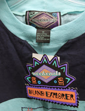 Load image into Gallery viewer, Men&#39;s Vintage - Weekends Island Explorer - Beach Graphic Stripe T-Shirt - Size M (w/ Original Tags)