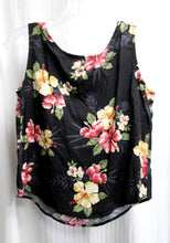 Load image into Gallery viewer, Vintage - Young Hawaii - Black Tropical Print Tank Top - Size Petite
