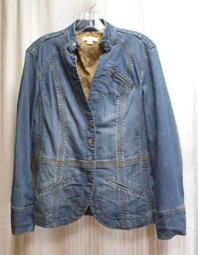 Vintage 90's - Coldwater Creek - Blue Unique Detailing Blue Denim Jacket - Size 12