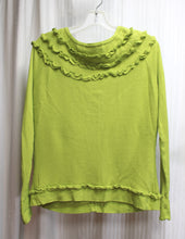 Load image into Gallery viewer, Willi Smith - Green Ruffle Detailed Lightweight Button Front Cardigan Sweater  - Size M