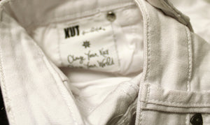 Kut From the Kloth - White "Natalie" Denim Bermuda Shorts - Size 0 PETITE