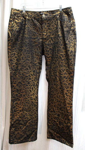 DG2 by Diane Gilman - Black & Bronze Metallic BootCut Jeans - Size 16WP (Petite)