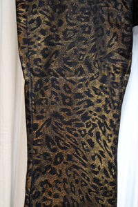 DG2 by Diane Gilman - Black & Bronze Metallic BootCut Jeans - Size 16WP (Petite)