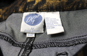 DG2 by Diane Gilman - Black & Bronze Metallic BootCut Jeans - Size 16WP (Petite)