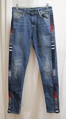 Levi's Made and Crafted - 721 Multicolor Bohemian Textile Tuxedo Detailing- High Rise Skinny Jeans  - Size 29/30