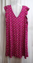 Load image into Gallery viewer, Loft - Magenta Pink V-Neck &amp; Back Easy A-Line Dress - Size XL