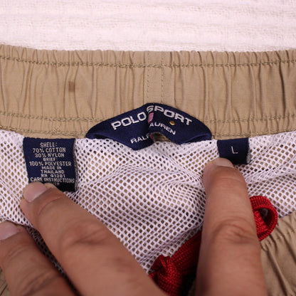 Polo Sport Ralph Lauren - Vintage -  Khaki Swim Shorts - L