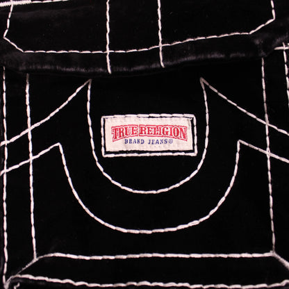 True Religion - Black Baggy Big T Velvet Cargo Pants - Size 29