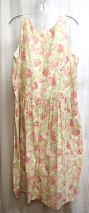 Johnny Was - "Nkechi" Floral Sheer Mesh Tiered Midi Dress w/ Embroidery - Size XL