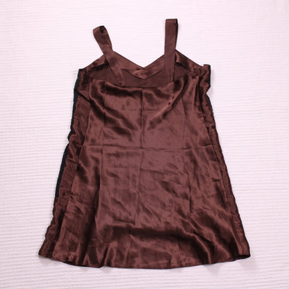 Hidden Fantasies - Vintage - Brown Satin Slip Dress - Size S