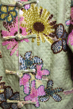 Load image into Gallery viewer, Handmade Asian- Heavily Beaded Floral Jacket w/ Frog Closures - 20&quot; Chest (pit to pit)