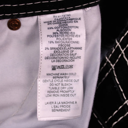 True Religion - Black Baggy Big T Velvet Cargo Pants - Size 29