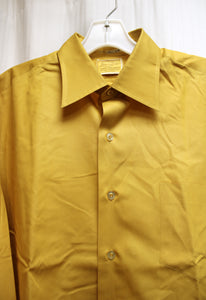Vintage Men's - Hampshire House by Van Heusen - Golden Rod, French Cuff Long Sleeve Button Up Shirt - Size L (Approx, See Measurements)