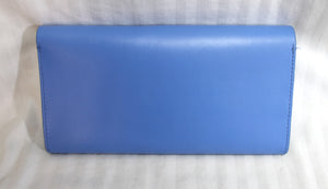 Kate Spade- Two Tone Blue w/ Green Lining "Arbour Hill" Smooth Leather w/ Snap Closure Wallet