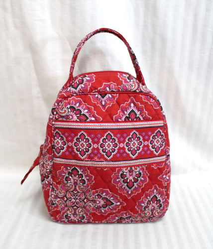Vera Bradley - Red & Pink Bandana Print Quilted Lunch Bag 10