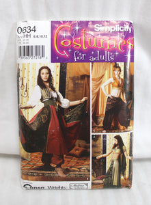 Andrea Schewe - Simplicity Costumes for Adults, # 0634 Size HH - 6-12 - Sewing Pattern - Uncut