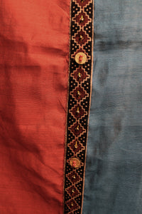 Silk-  Open Sides w/ Waist Lacing, Long Tunic w/ Beads & Shell Detailing Ethnic Tunic - Size XL (hand finished detailing)