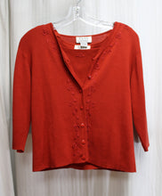 Load image into Gallery viewer, Clio Petites - Red Silk Sweater Twin Set - Size- Petite L