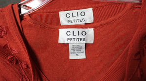 Clio Petites - Red Silk Sweater Twin Set - Size- Petite L
