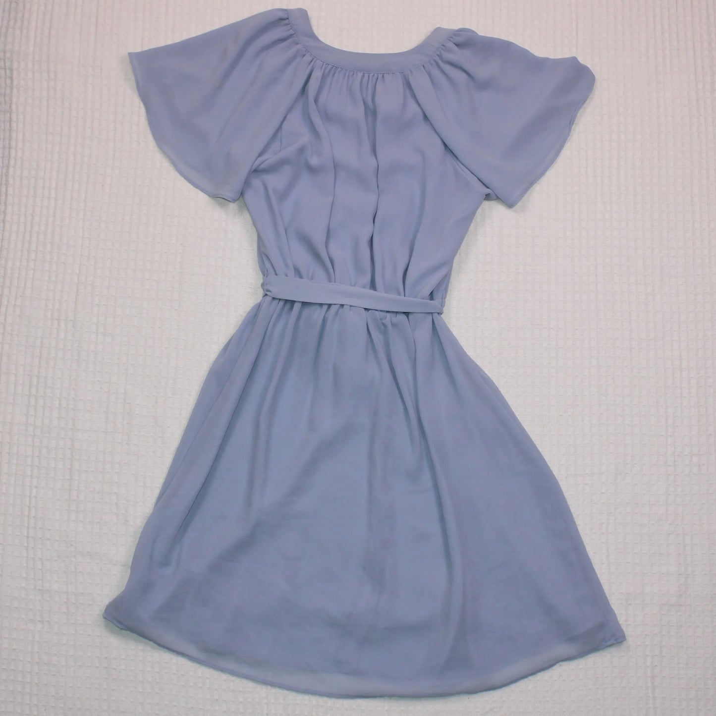 H & M - Light Blue Chiffon Dress With Tie Belt - Size XS