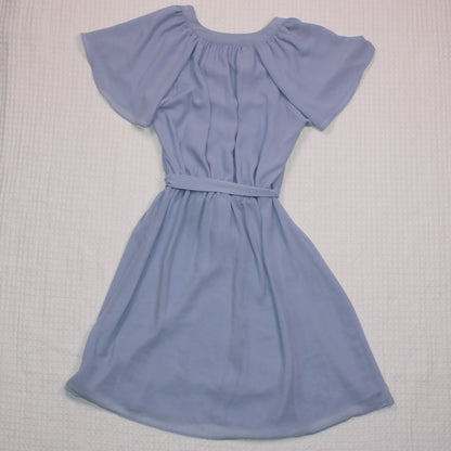 H & M - Light Blue Chiffon Dress With Tie Belt - Size XS