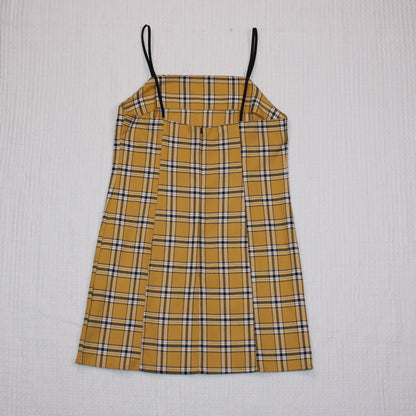Urban Outfitters - Yellow Plaid Slip Mini Dress - Size S-P