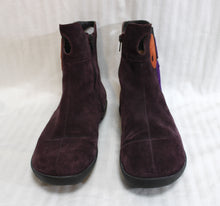 Load image into Gallery viewer, Think! - Purple &amp; Brown Suede Graphic Circle Ankle Boots - Size UK 6 / Euro 39 (US 8)