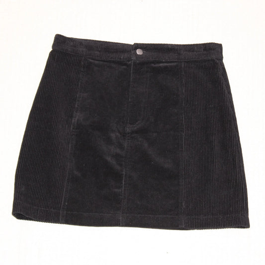 Wild Honey - Black Corduroy Mini A-Line Skirt - Size M
