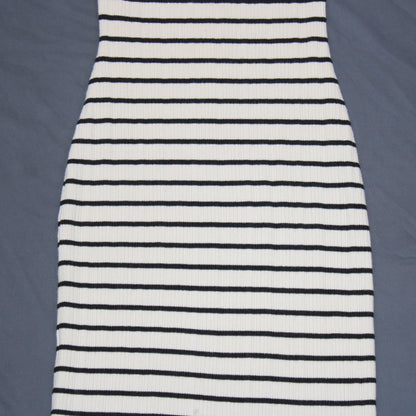 Abercrombie & Fitch - Black & White Stripped High-Neck Midi Sweater Dress - Size S